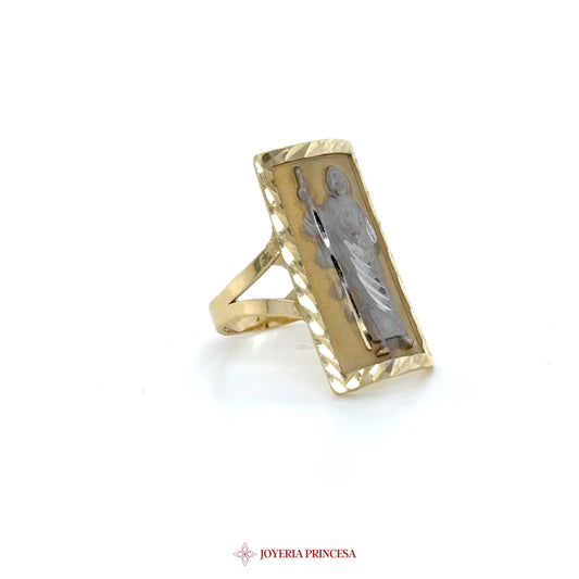14K Gold San Judas Religious Motif Ring