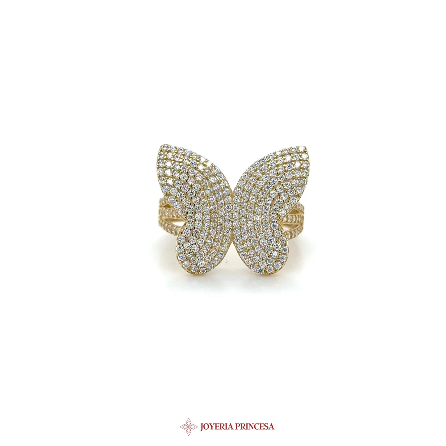 14K Gold Butterfly Ring with Zirconia Stones (UN-1904)