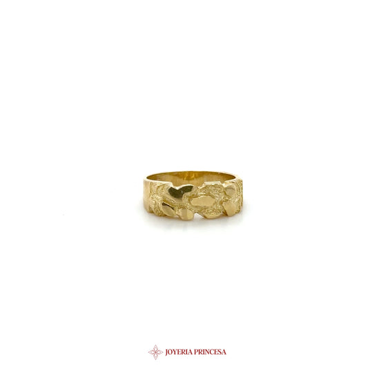 10K Gold Textured Nugget Band Ring