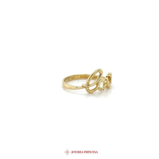 10K Gold Love Ring with Zirconia