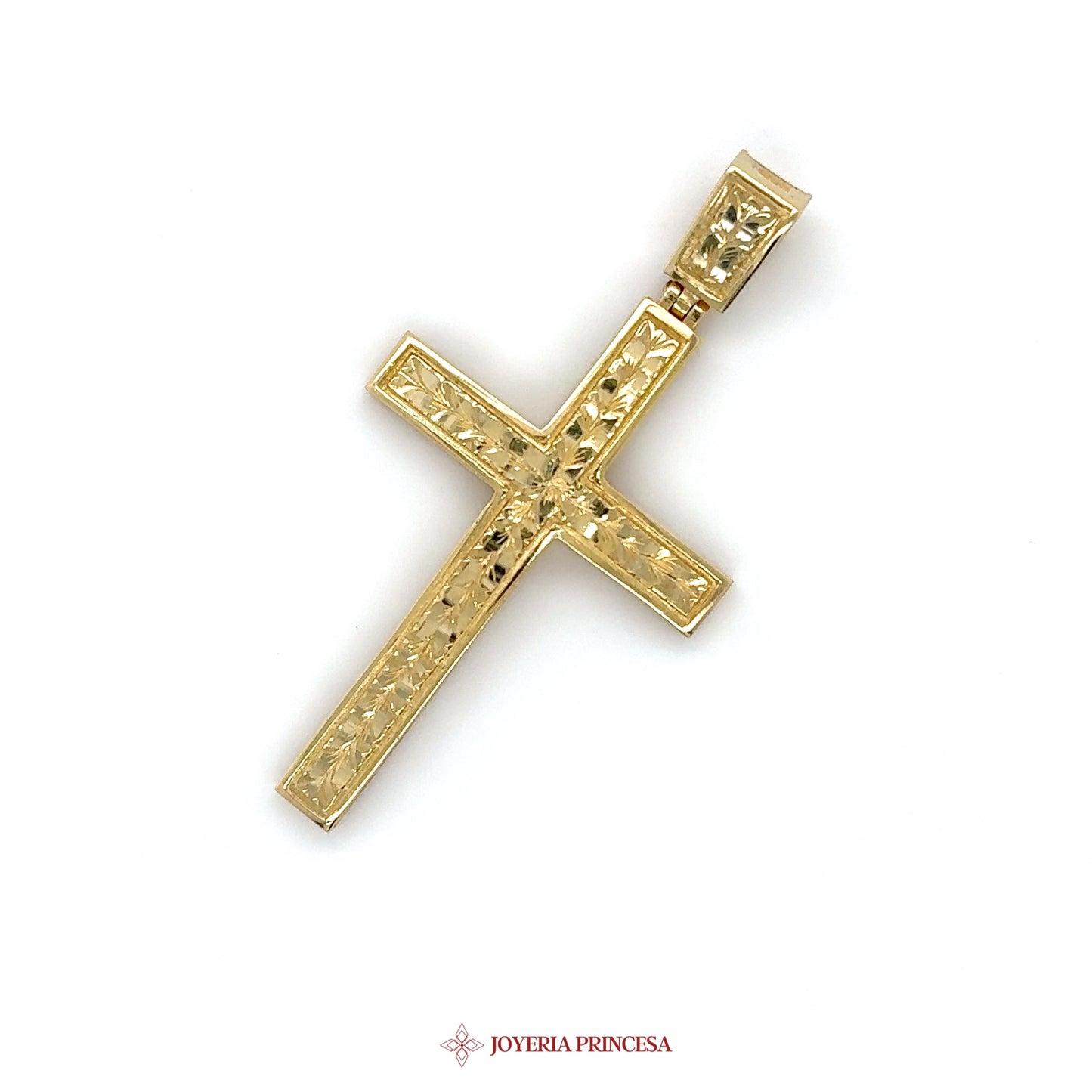 14K Gold Textured Cross Pendant