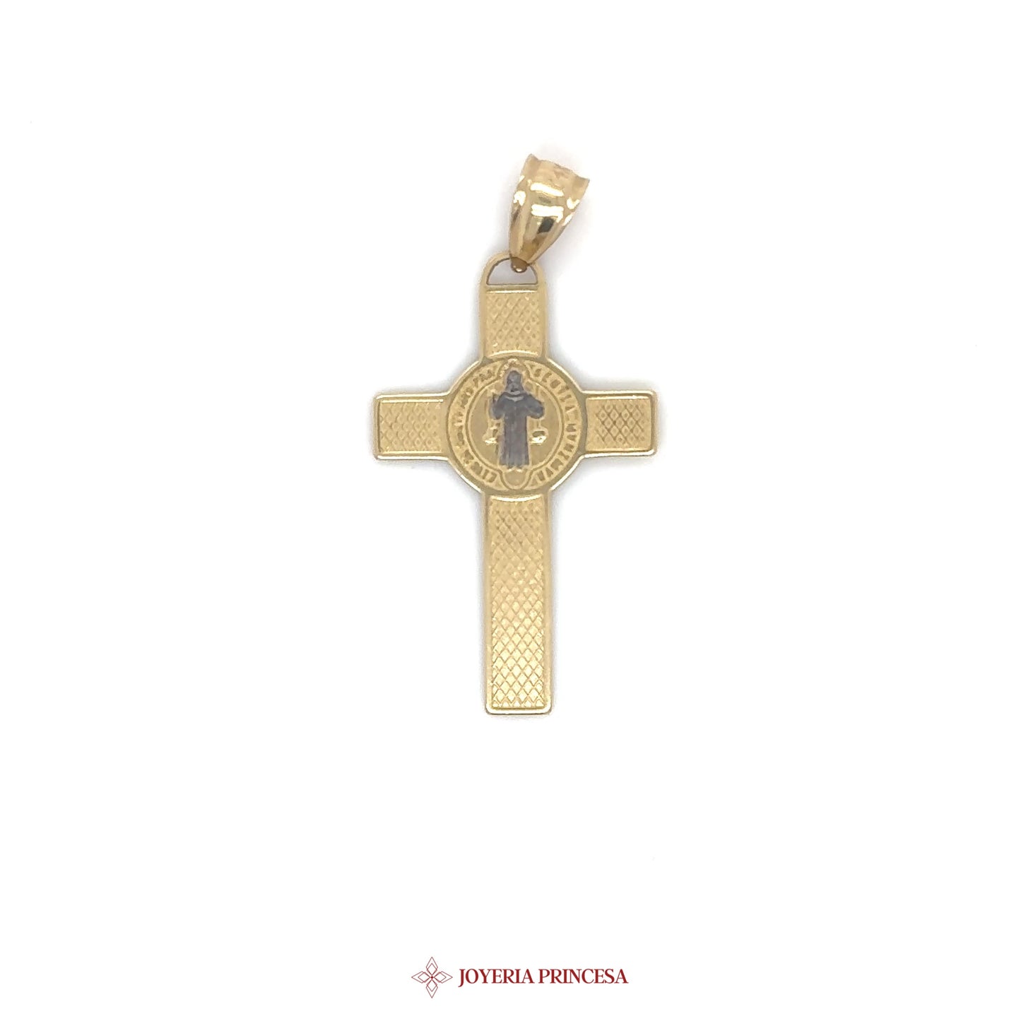 14K Gold San Benito Pendant with Textured Design