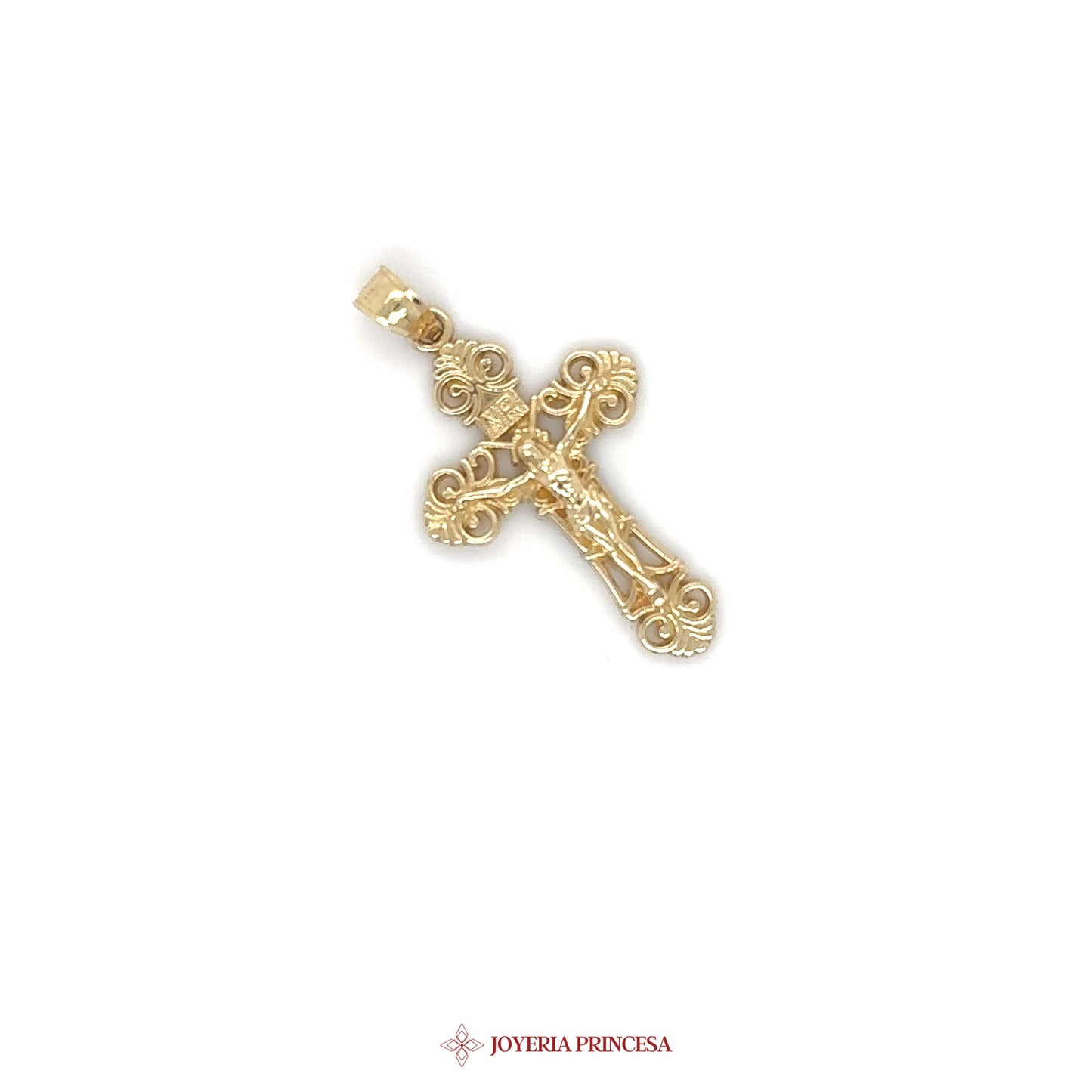 14K Gold Filigree Cross Pendant