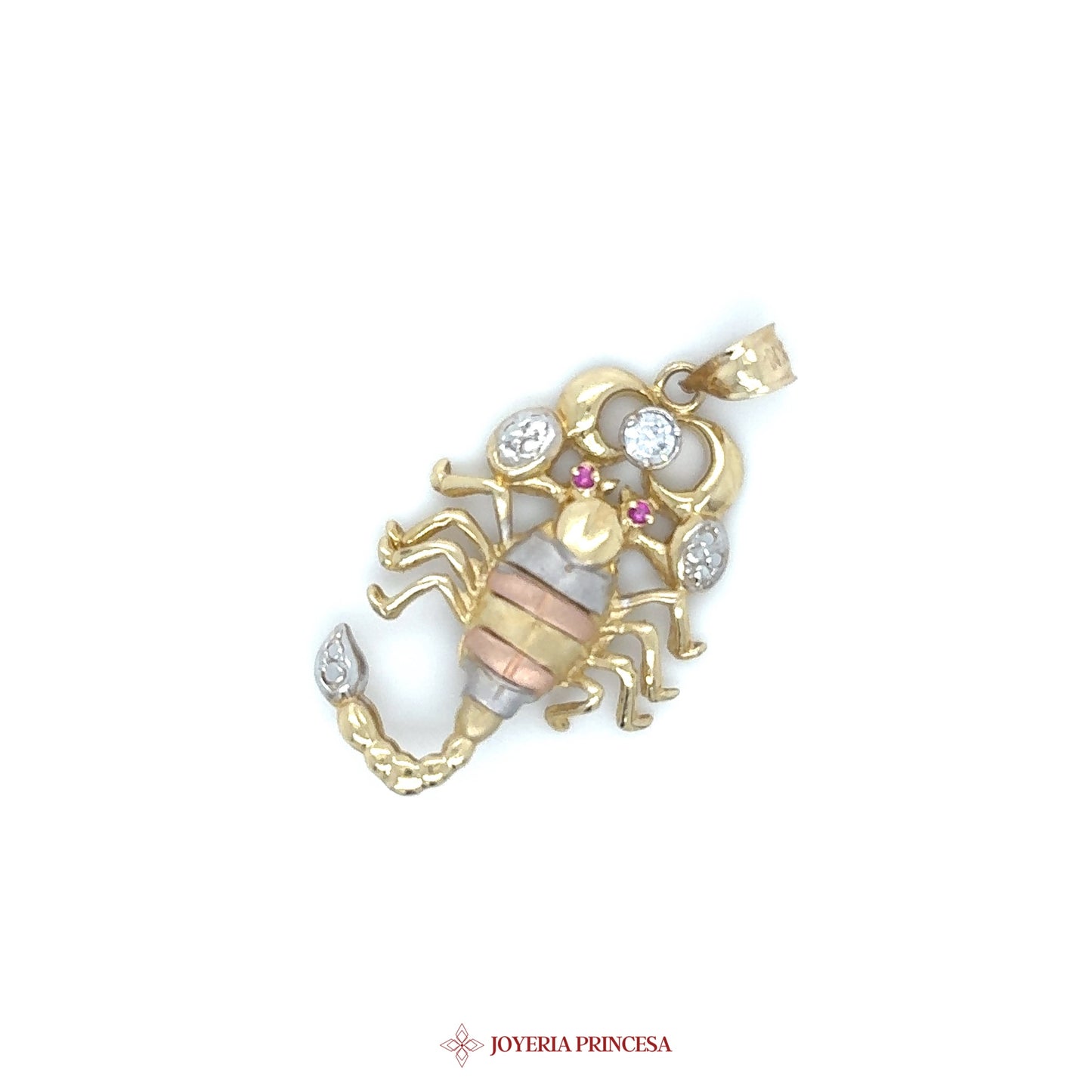 14K Gold Scorpion Pendant with Simulated Stones