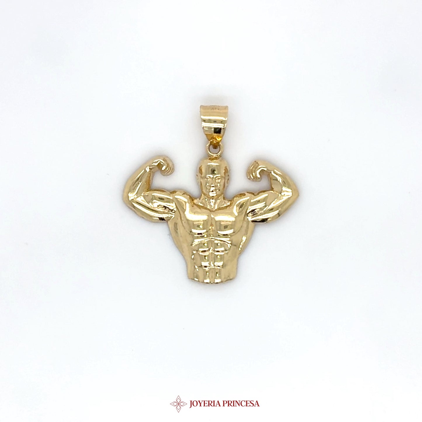 14K Gold Muscular Bodybuilder Pendant