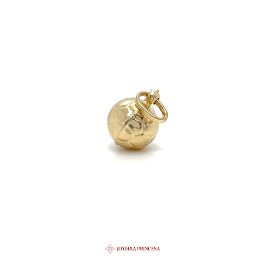 14K Gold Textured Soccer Ball Charm with CZ