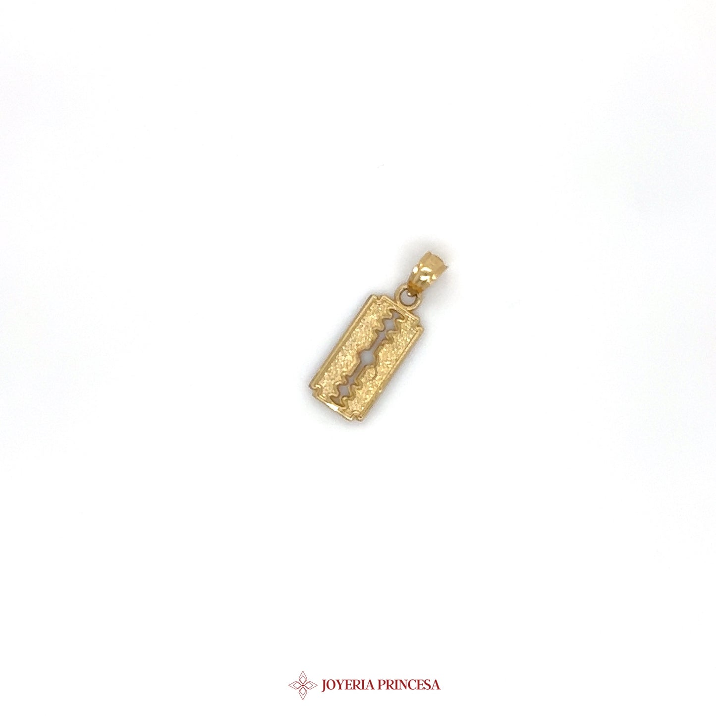 14K Gold Hammered Rectangular Pendant