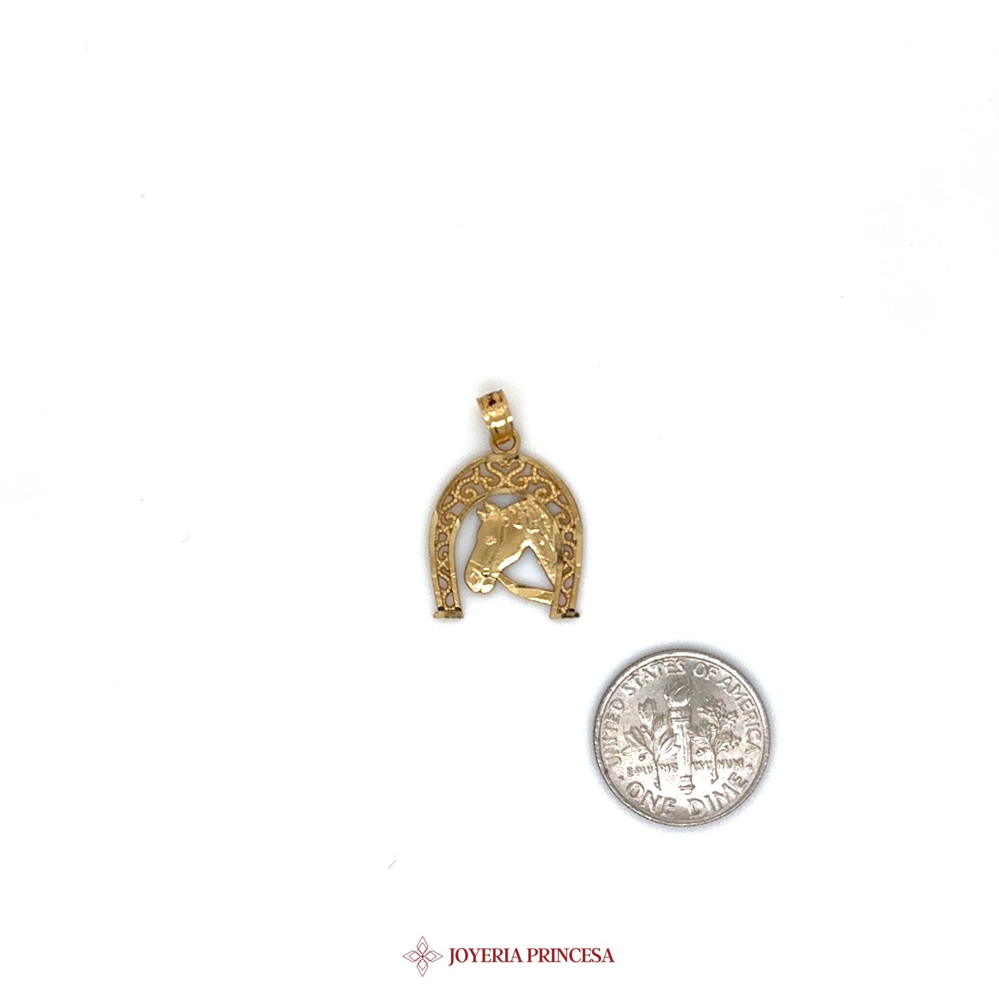 14K Gold Lucky Horseshoe Pendant