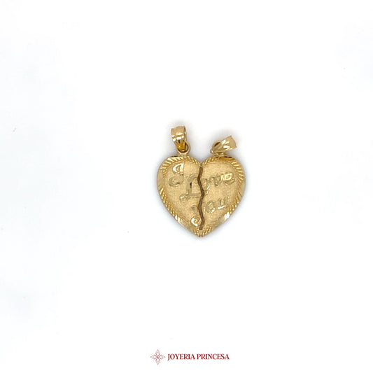 14K Gold Heart Pendant with Two Faces