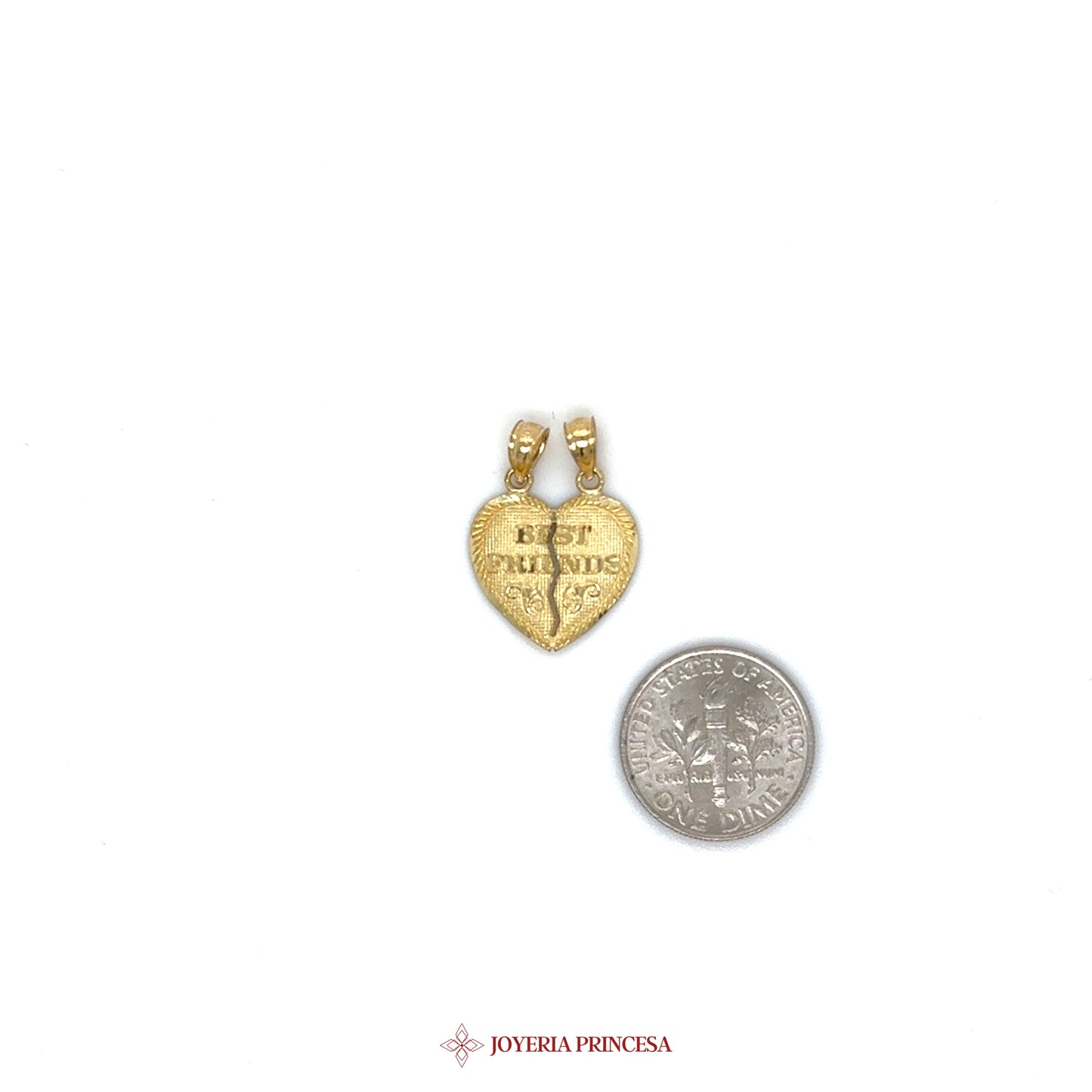 10K Gold Heart Pendant with Religious Inscription