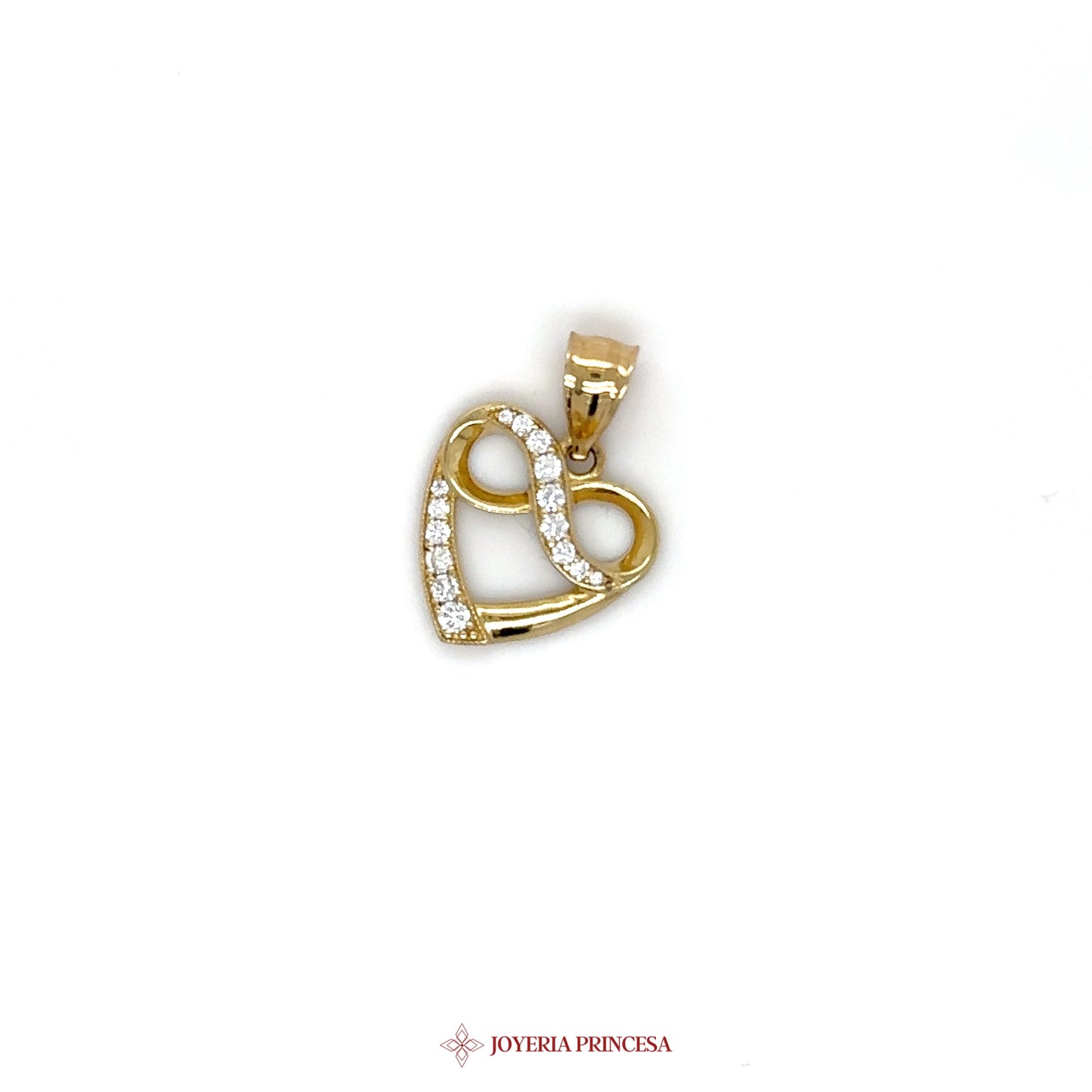 10K Gold Heart Pendant with CZ Stones (UN-2243)