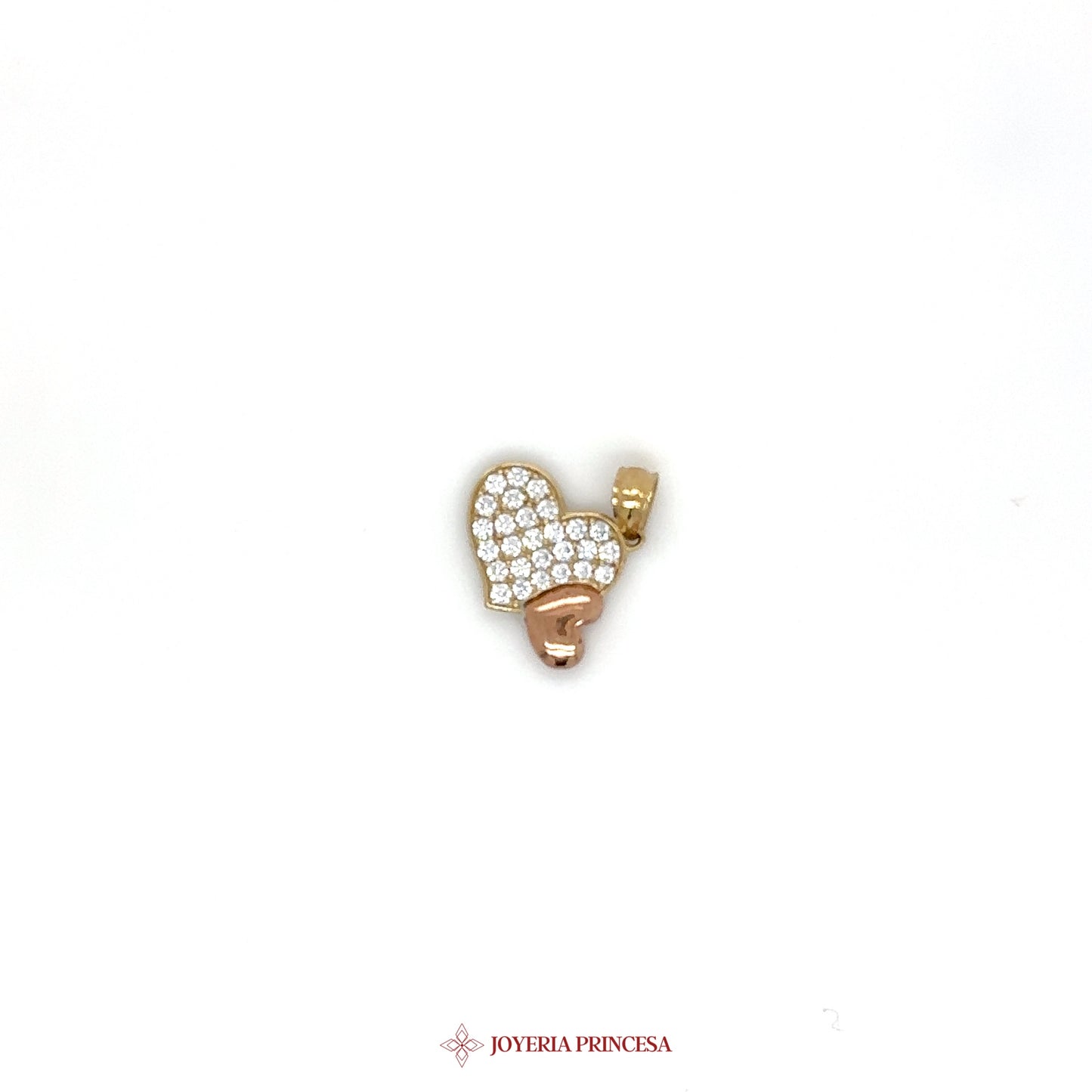 10K Gold Heart Pendant with CZ Stones (UN-2249)