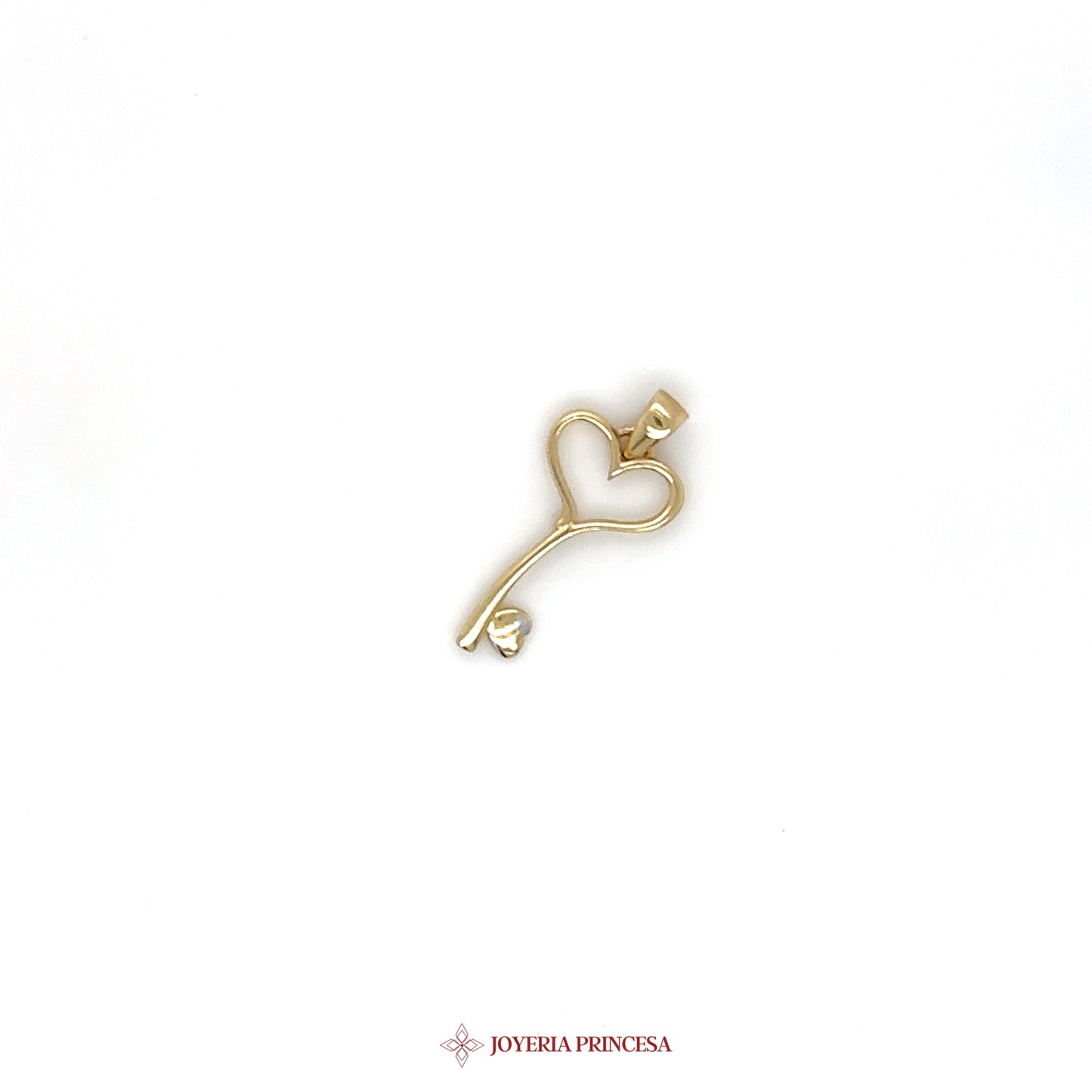 10K Heart Key Pendant in Yellow Gold