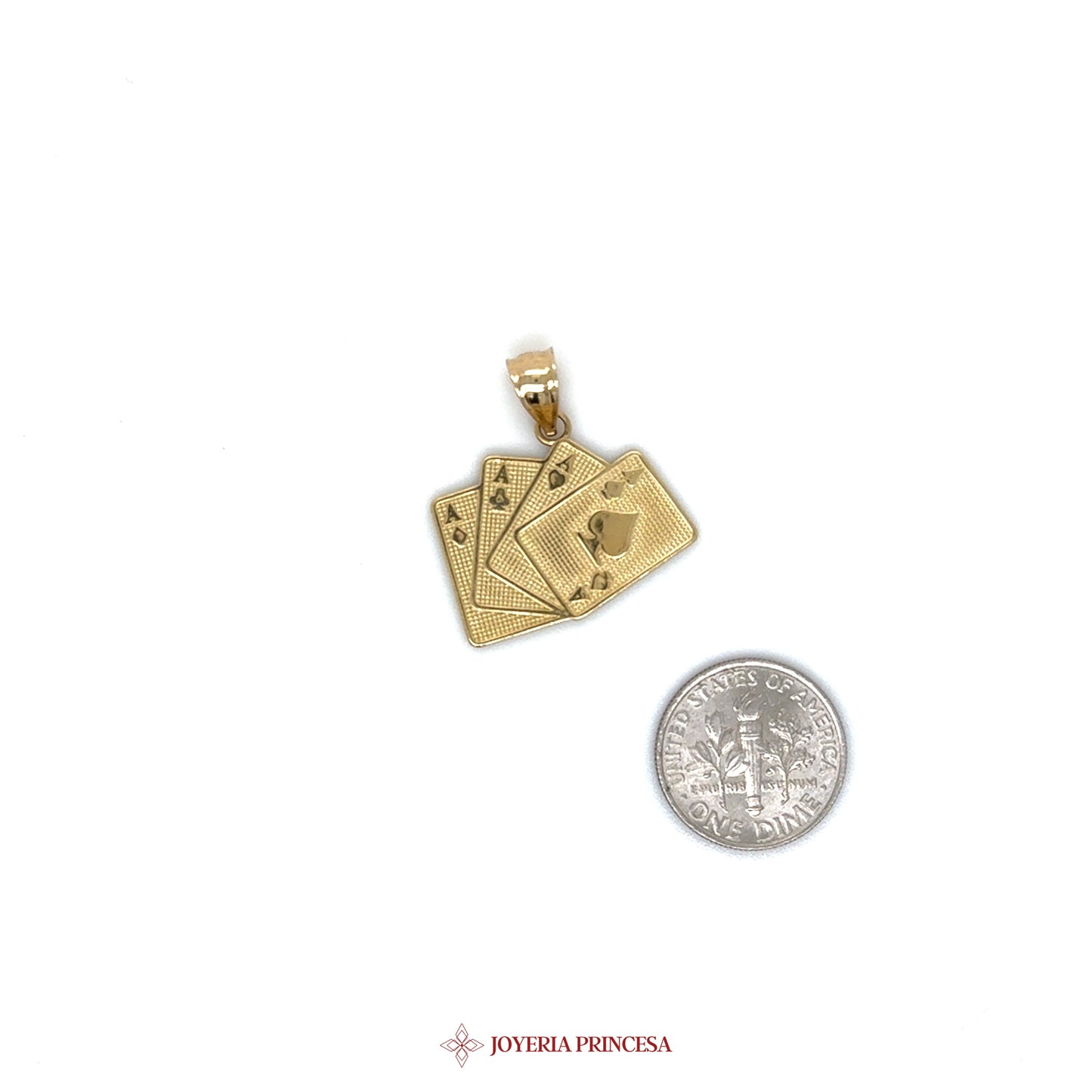 10K Gold Playing Cards Pendant