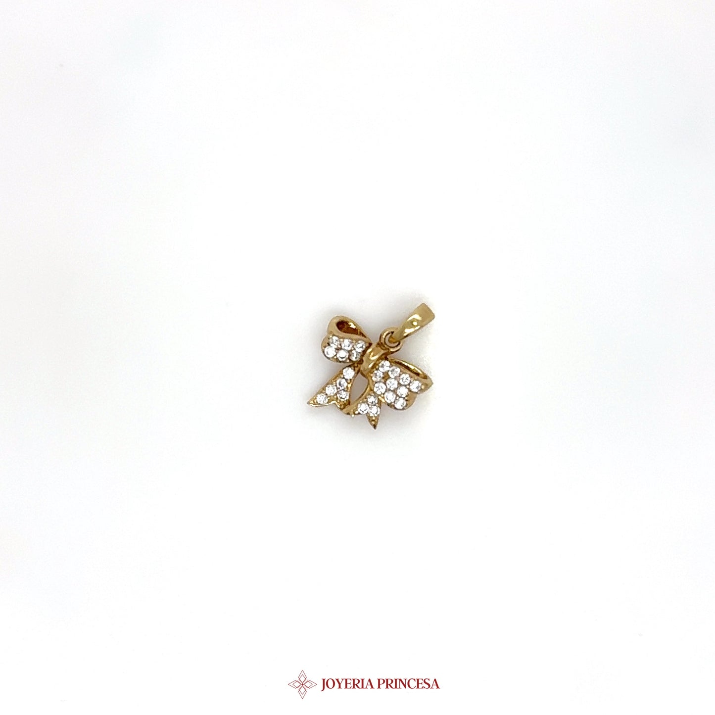 10K Gold Crossbow Pendant with Simulated Diamonds