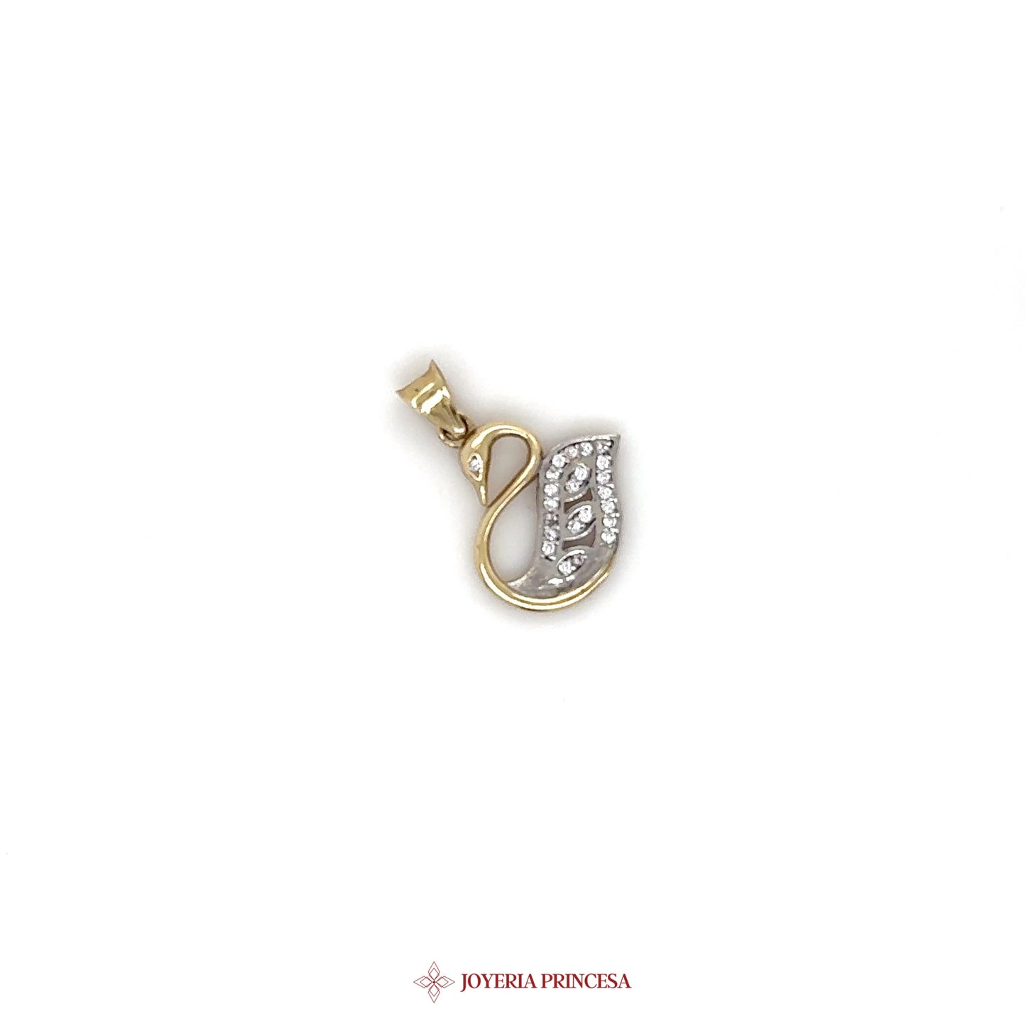 10K Two-Tone Gold Infinity Pendant with CZ