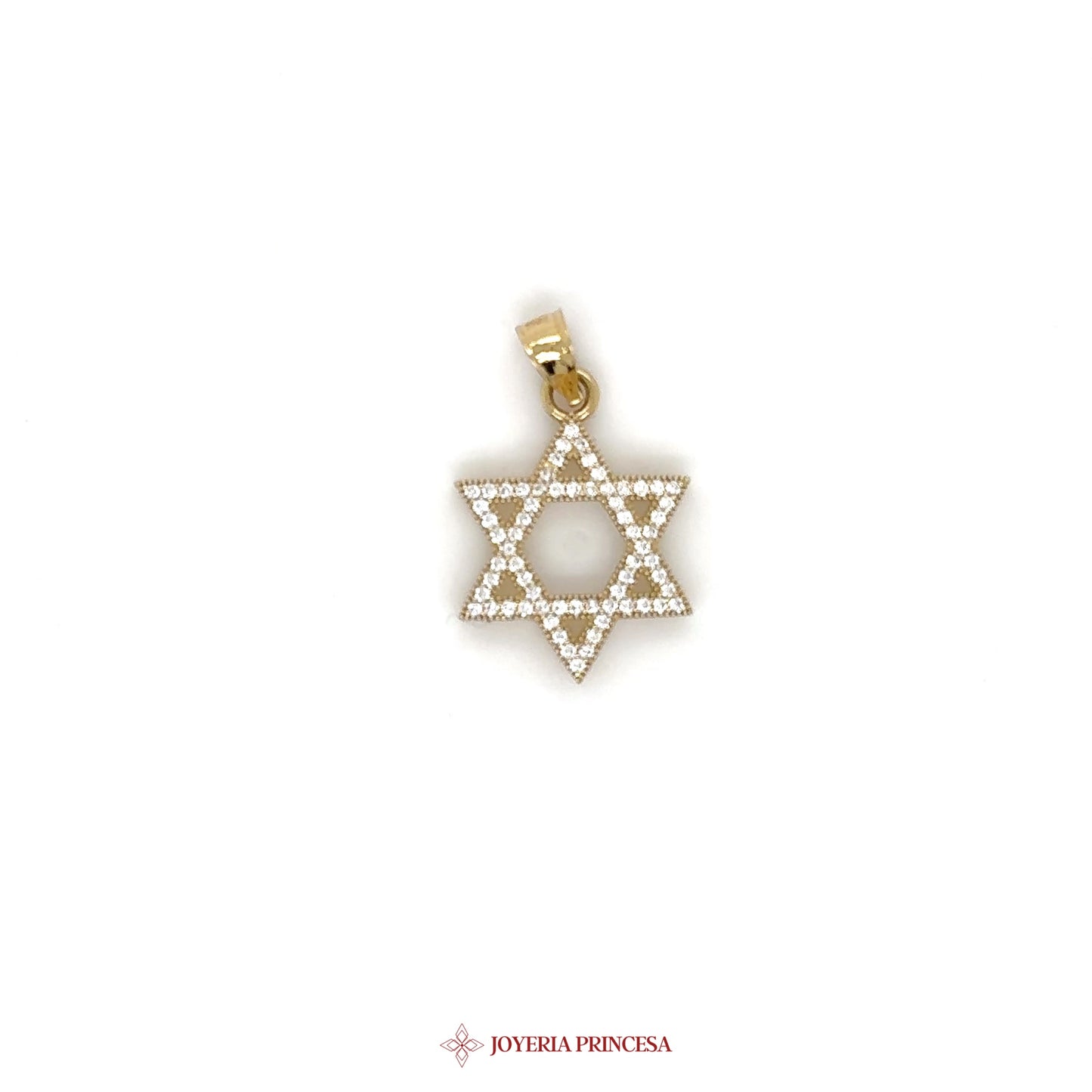 10K Star of David Pendant with Simulated Stones