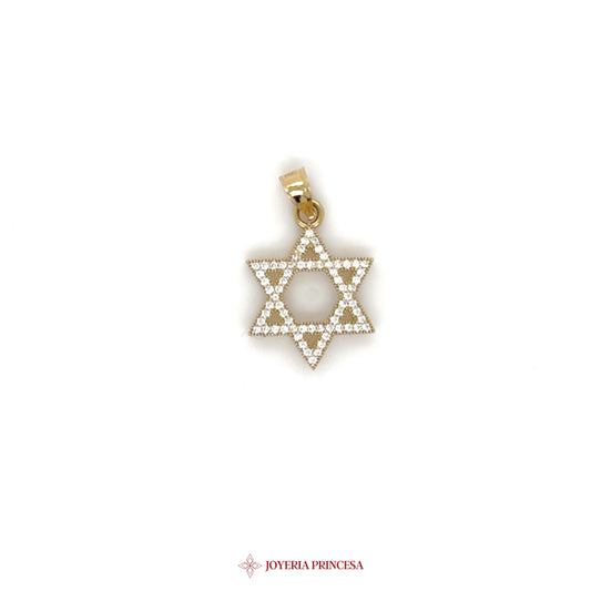 10K Star of David Pendant with Simulated Stones