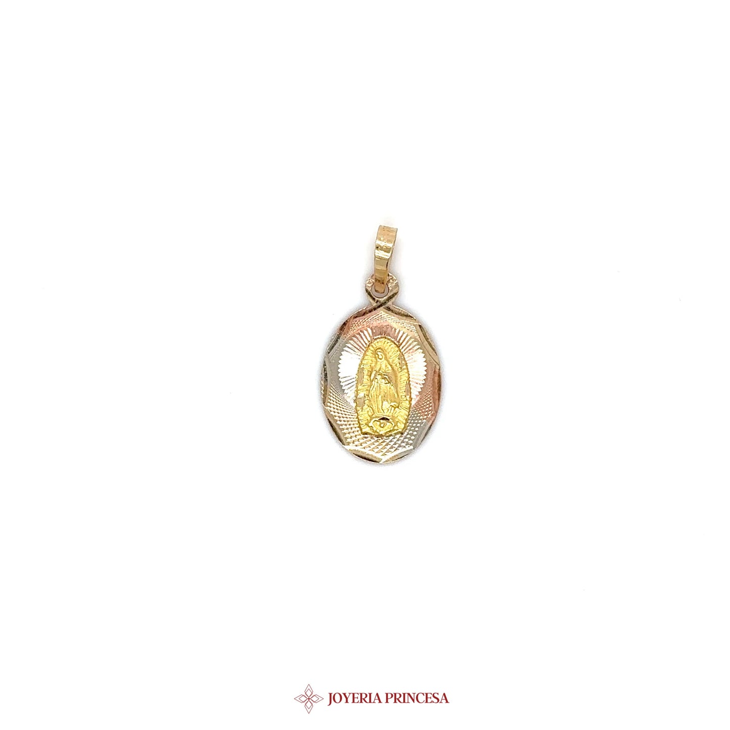 10K Mary the Virgin Pendant with Two-Tone Gold