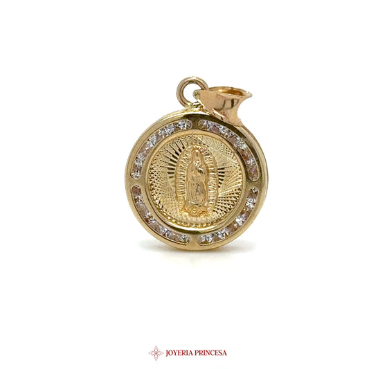 10K Double-Sided Mary the Virgin and Jesus Pendant