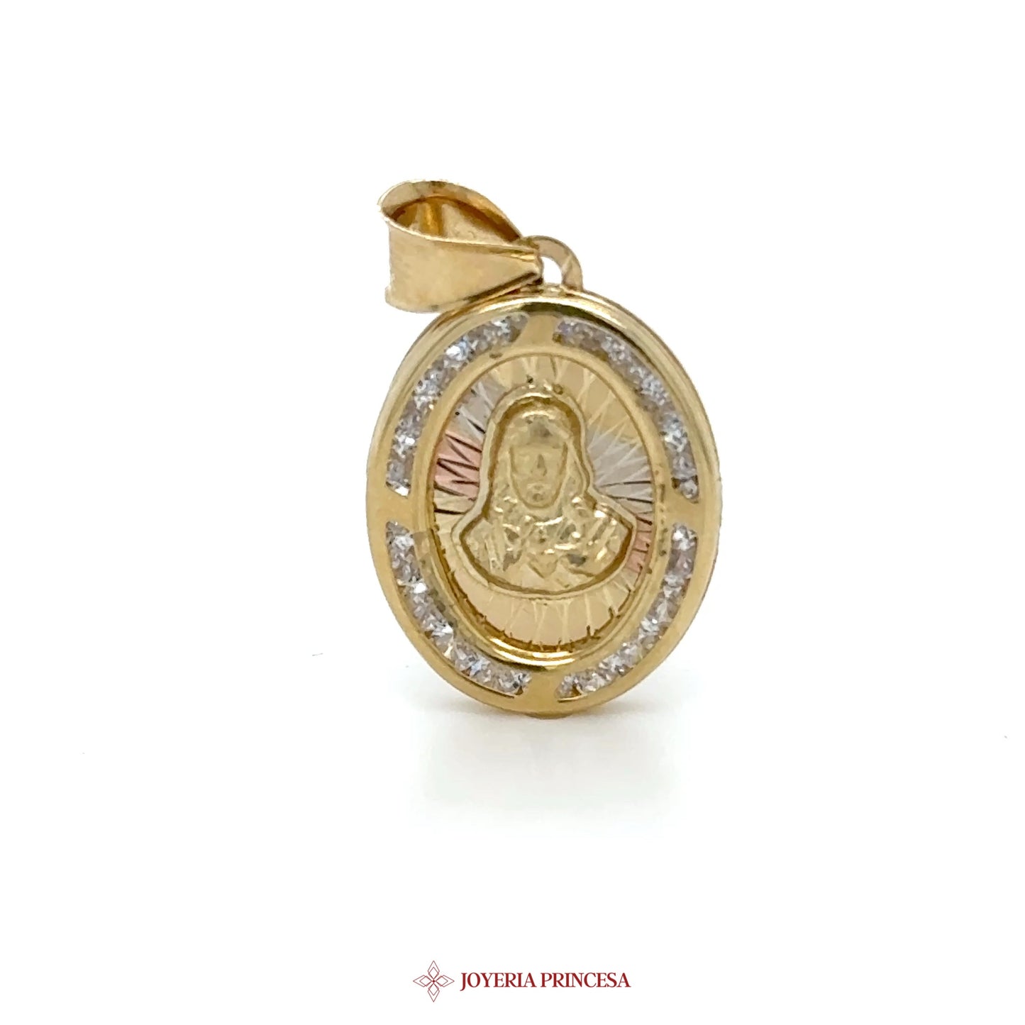 10K Double Sided Jesus Mary Pendant