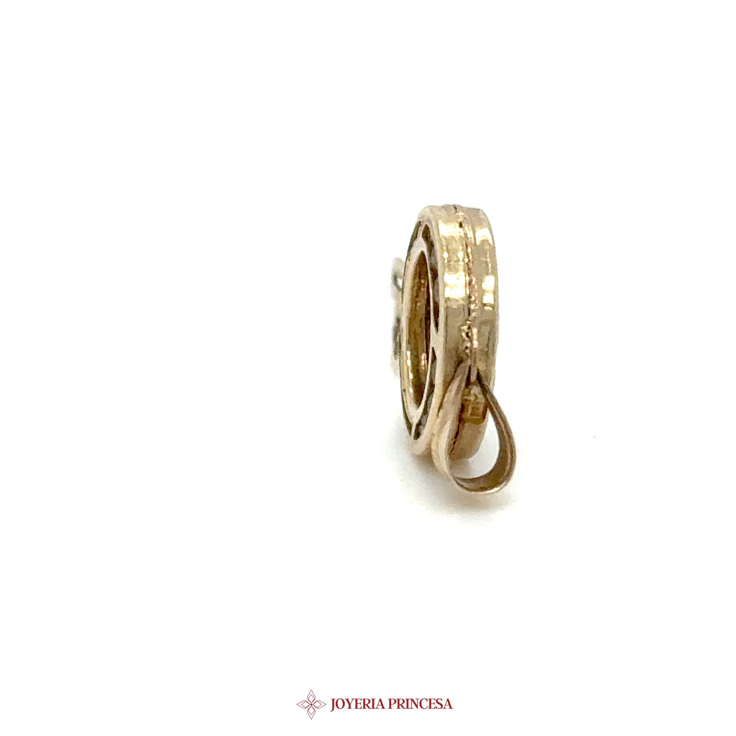 10K Two-Tone Gold Round San Benito Key Pendant