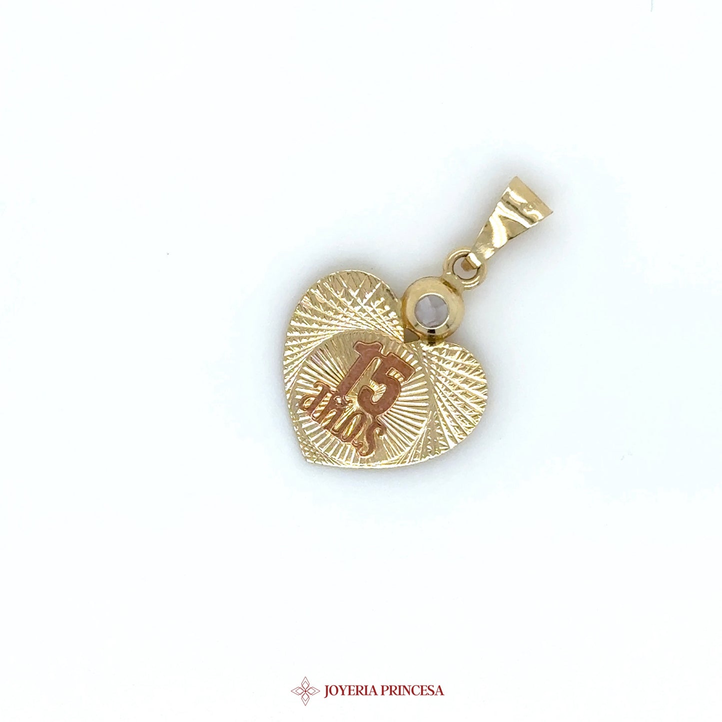 10K Heart Pendant with 15 Años Inscription