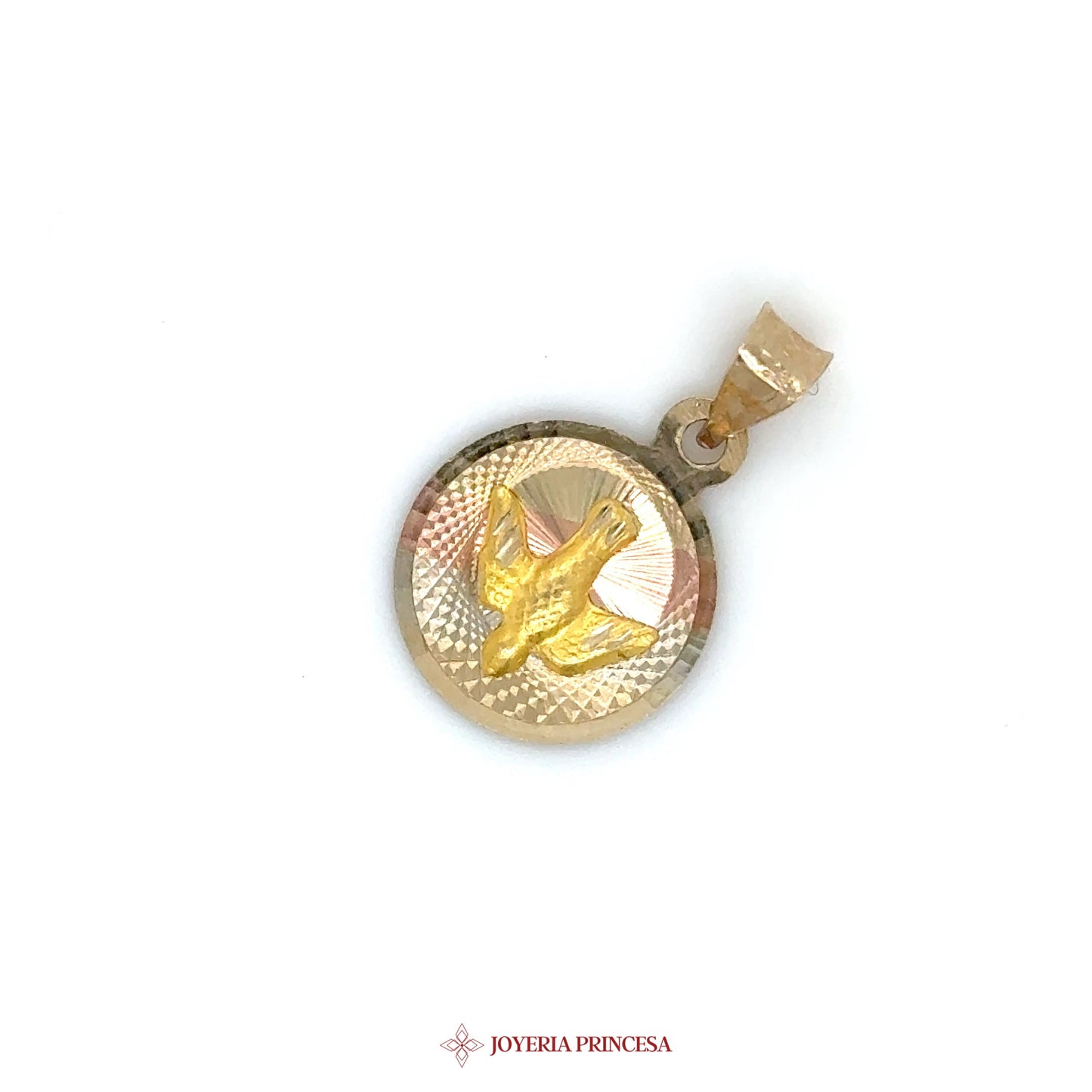 10K Gold Dove Pendant with Two-Tone Finish