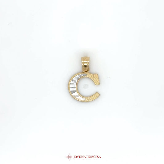 14K Gold Letter Pendant with CZ Accents