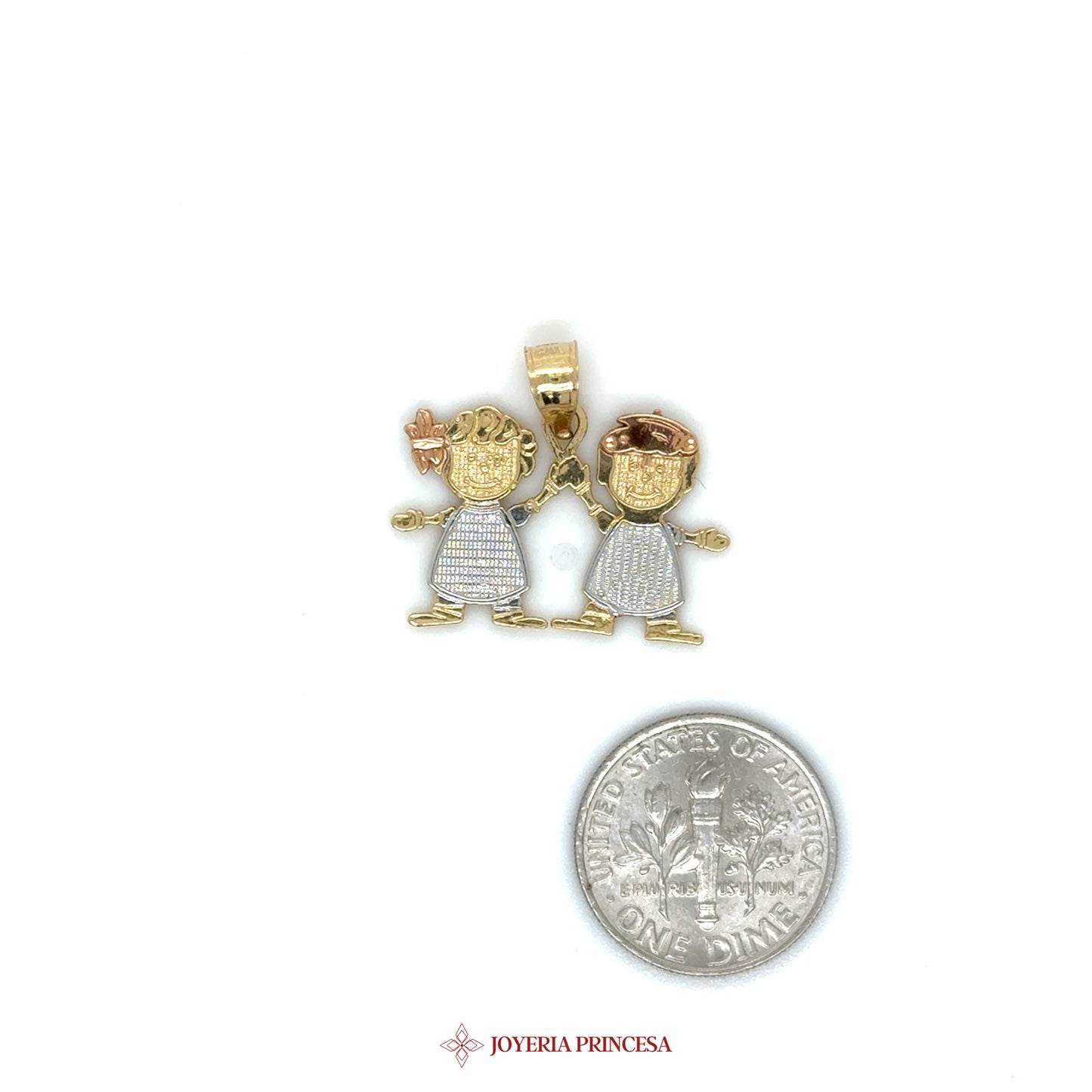 14K Gold Children Motif Pendant