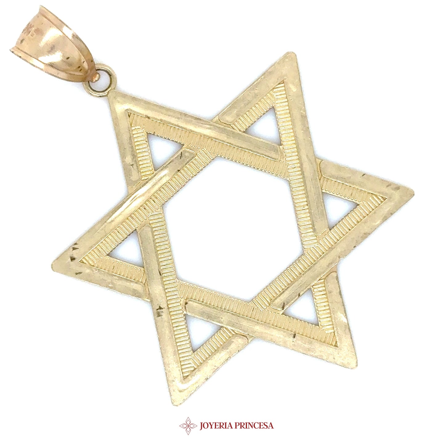 10K Star of David Pendant with Intricate Detailing
