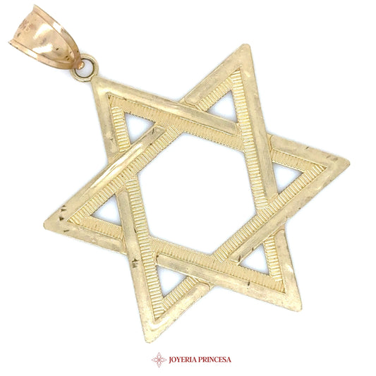 10K Star of David Pendant with Intricate Detailing