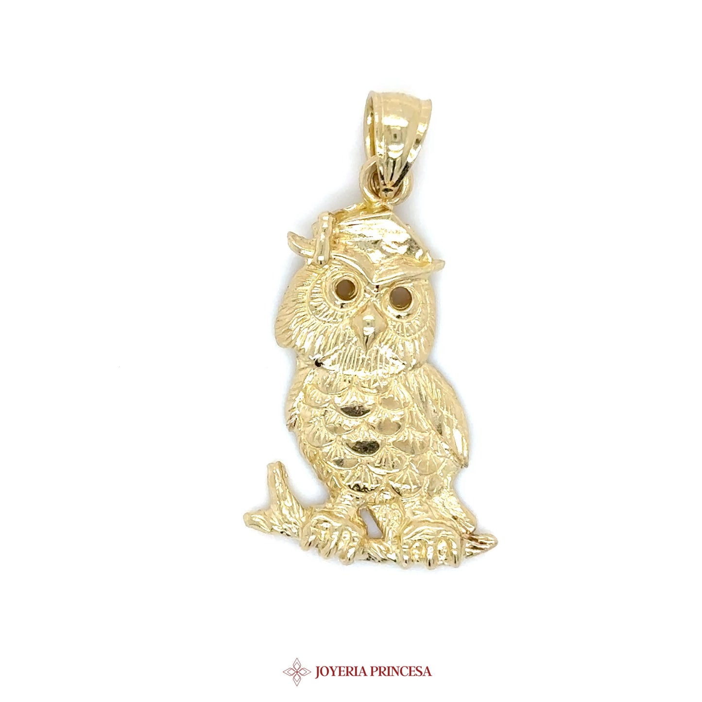 10K Owl Pendant with Detailed Design