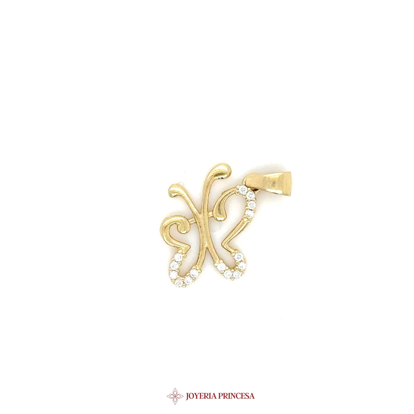 10K Butterfly Pendant with CZ Stones