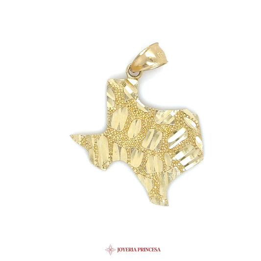 10K Texas State Pendant with Textured Design