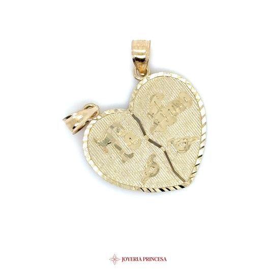 10K Heart Pendant with Faith Motif