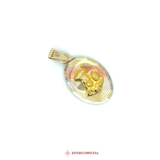 10K Virgen de Guadalupe Pendant with Gold and Silver Motif