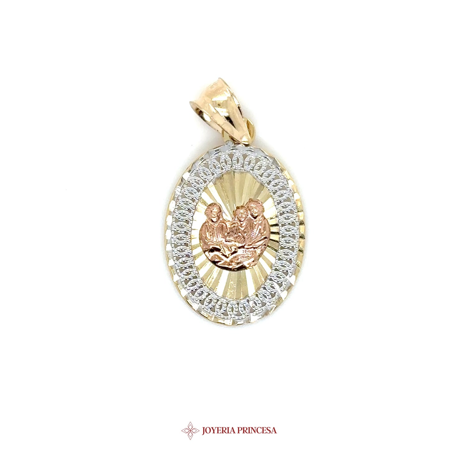 10K Pendant Bautizo with Virgen de Guadalupe Motif