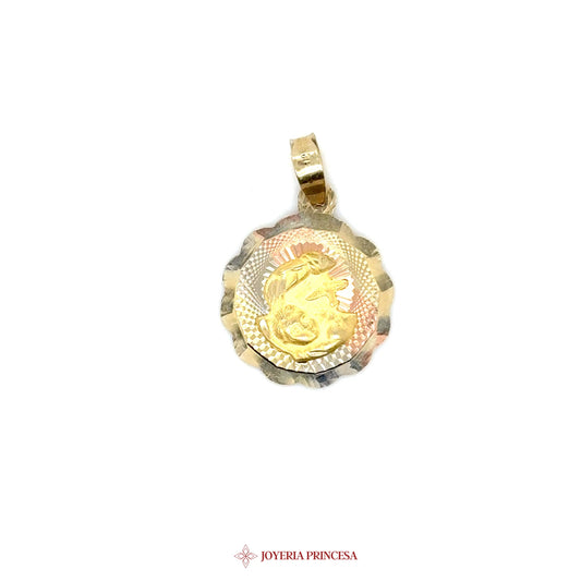 10K Gold Virgen de Guadalupe Pendant for Bautizo