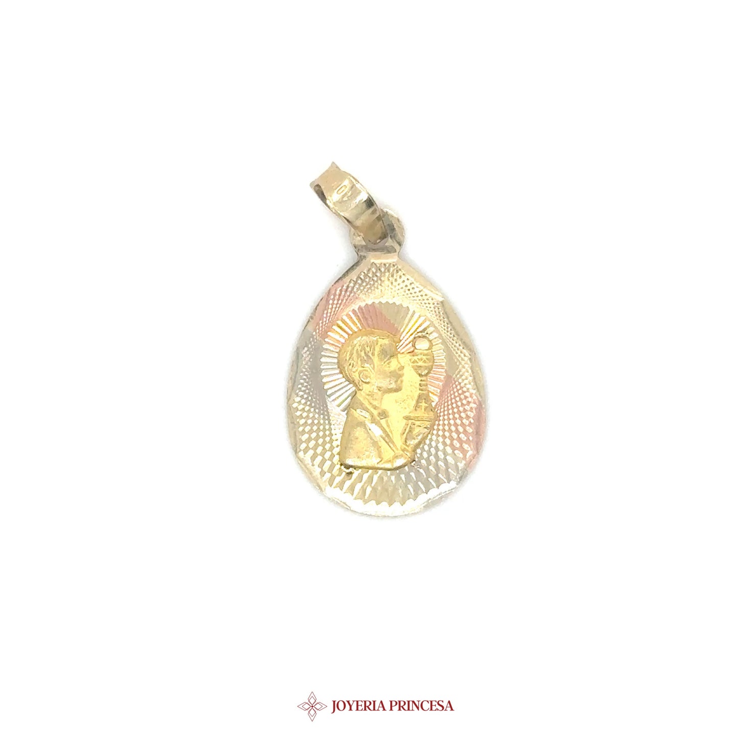 10K Gold Pendant for Primera Comunión with Religious Motif