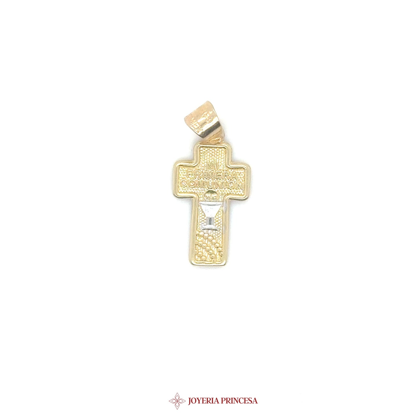 10K Gold Primera Comunión Cross Pendant
