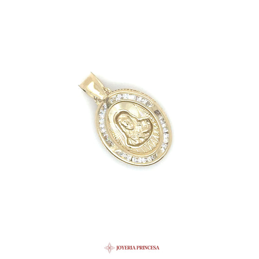 10K Gold Jesus Pendant with Clear Stones (UN-3362)