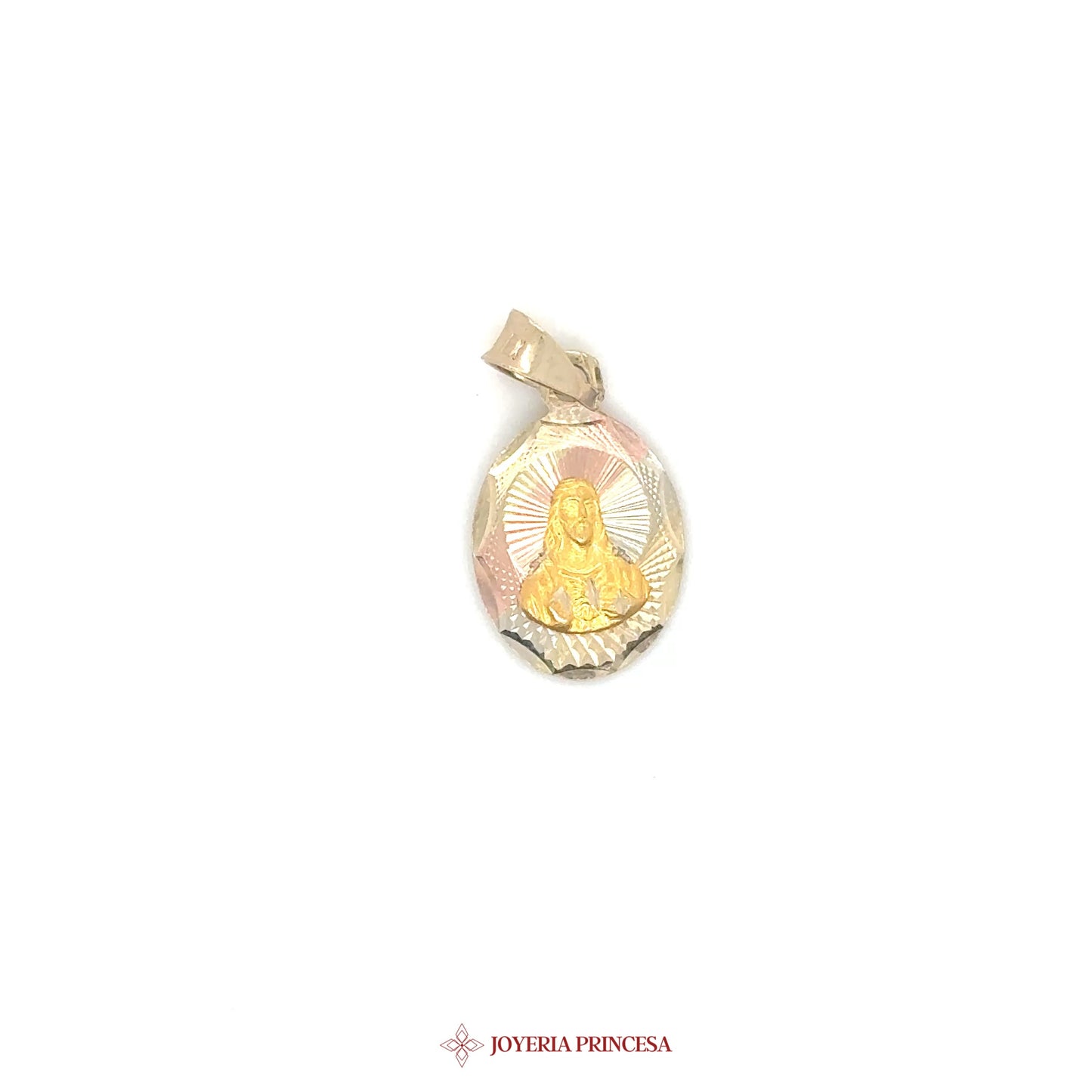 10K Gold Jesus Pendant with Dual Tone Finish