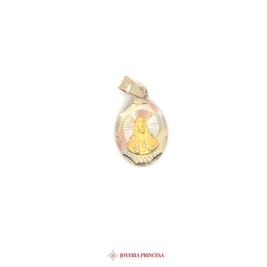 10K Gold Jesus Pendant with Dual Tone Finish