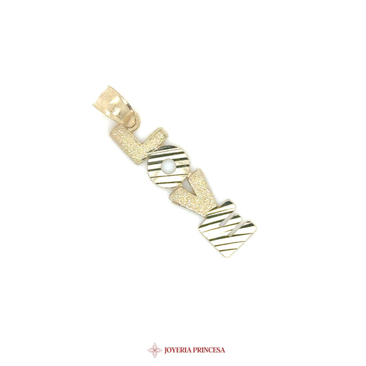 10K Love Pendant with Striped Design