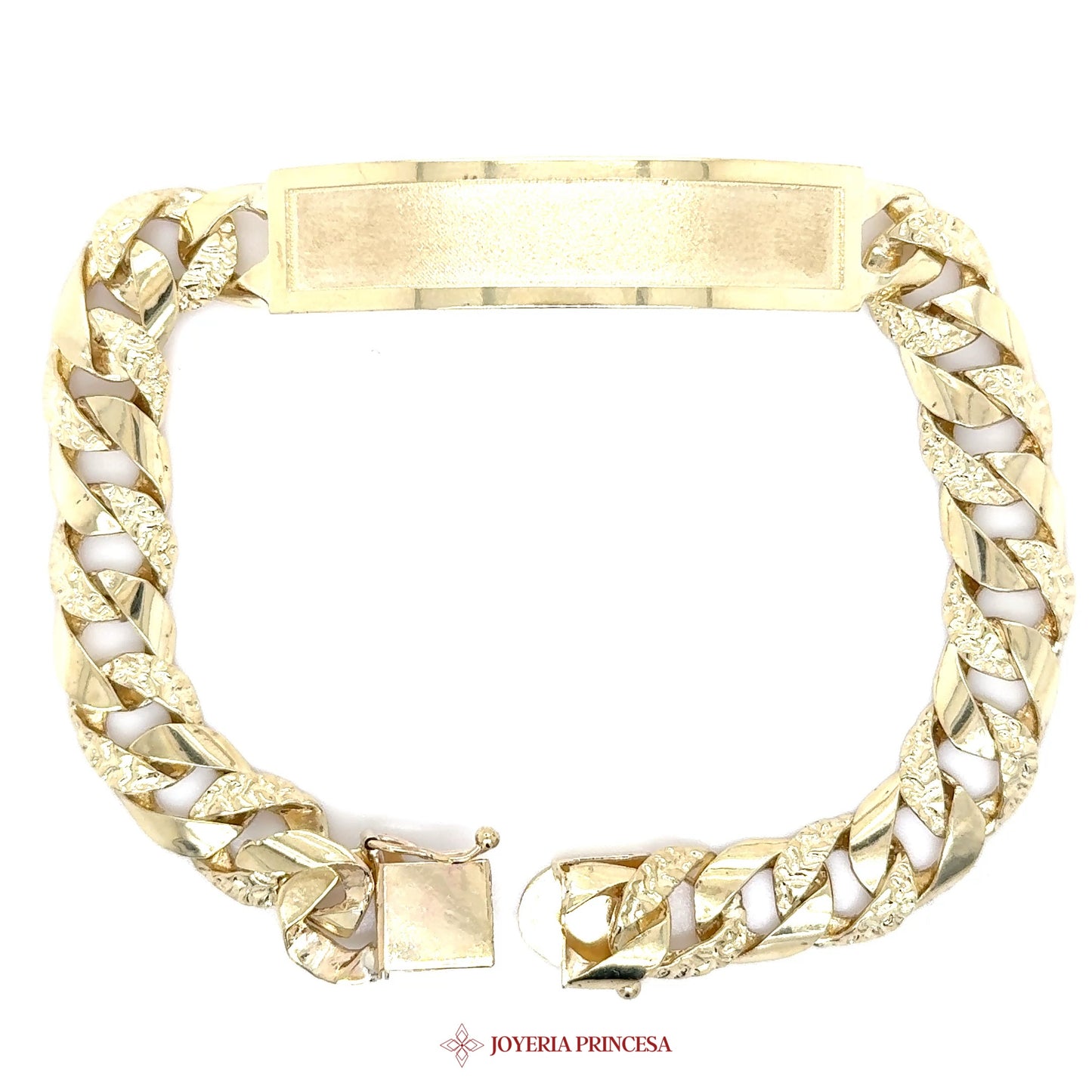 10K Cuban Link ID Plate Bracelet