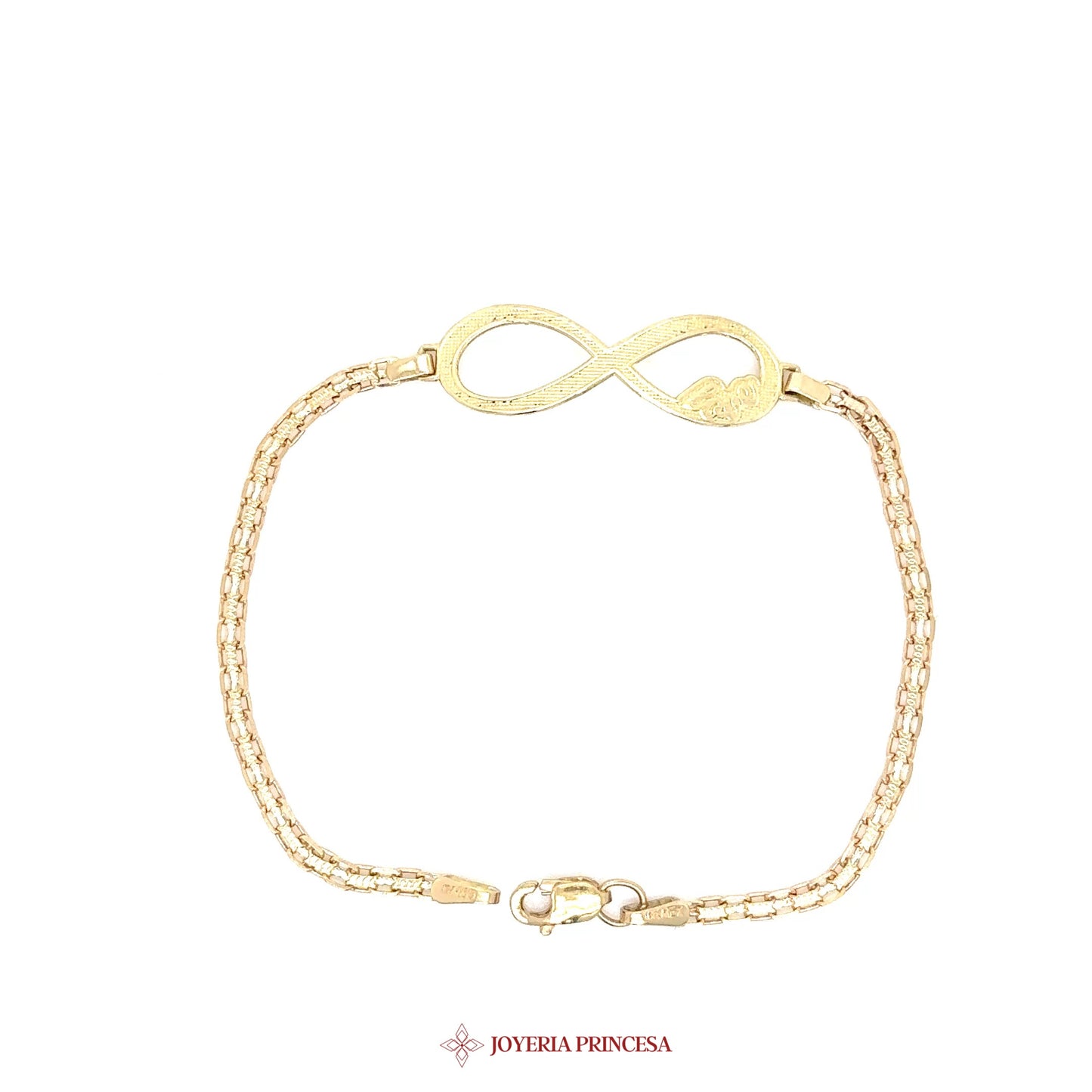10K Infinity Motif Bracelet with Elegant Chain Design