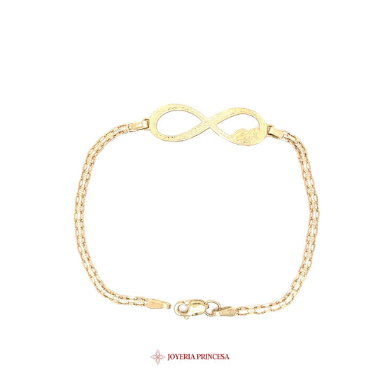 10K Infinity Motif Bracelet with Elegant Chain Design