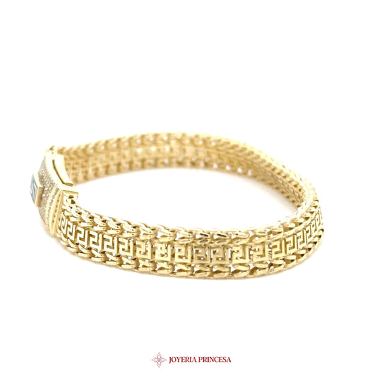 10K Gold Greek Key Design Bracelet