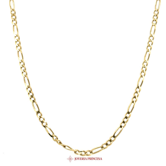 10K 18in Figaro Necklace in 10K Yellow Gold